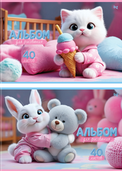 Альбом для рисования BG Funny friends эконом, 40 листов, А4, на скрепке, фото