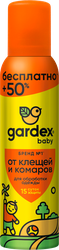 Аэрозоль от клещей и комаров GARDEX Baby на одежду, 150мл, крупный план