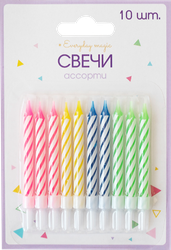 Свечи праздничные ПАКЕТИКО Happy Birthday разноцветные, 6,5см, фото