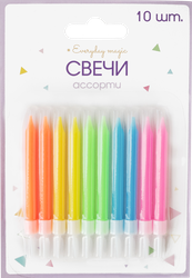 Свечи праздничные Party микс цветов, 6,5см, фото