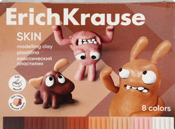 Пластилин ERICHKRAUSE Jolly Friends Skin, классический, 8 цветов со стеком, Арт. 61353, 144г, детальное фото