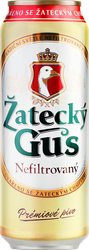 Пиво светлое ZATECKY GUS Nefiltrovany нефильтрованное пастеризованное 4,8%, 0.45л, вид