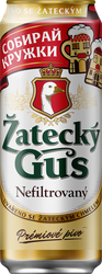 Пиво светлое ZATECKY GUS Nefiltrovany нефильтрованное пастеризованное 4,8%, 0.45л, фотография