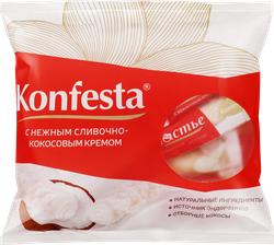Конфеты KONFESTA с кокосовой начинкой, глазированные, 180г, крупный план