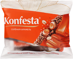 Конфеты KONFESTA с начинкой соленая карамель, глазированные, 180г, фотография