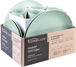 Набор столовый HOMECLUB Color 16 предметов, керамика, Арт. BC-N0102, фотография