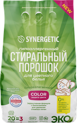 Стиральный порошок для цветного белья SYNERGETIC Color, гипоаллергенный, 3кг, фото