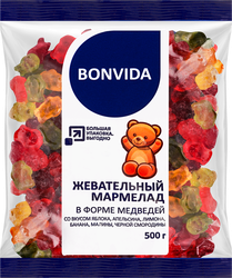 Мармелад жевательный BONVIDA в форме медведей, 500г, фото