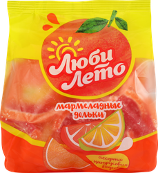 Мармелад желейный ЛЮБИ ЛЕТО Ассорти, дольки с цитрусовым вкусом, 250г, детальное фото