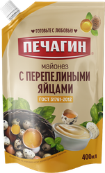 Майонез ПЕЧАГИН с перепелиными яйцами 50%, 400мл, фото