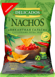 Изображение товара Чипсы кукурузные DELICADOS Сальса, с кусочками чили, 150г