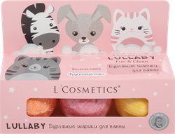 Набор бурлящих шариков для ванны LULLABY Розовый, 3x55г, 165г, фотография