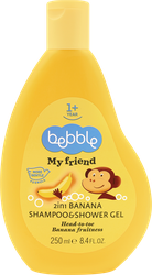 Шампунь и гель для душа детский BEBBLE My Friend 2в1 с ароматом банана, 250мл, изображение