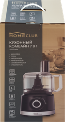 Кухонный комбайн HOMECLUB 7в1 (шинковка, терка, нарезка фри, измельчение, смешивание, соковыжималка), изображение
