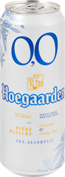Изображение товара Напиток пивной безалкогольный HOEGAARDEN 0,0 Пшеничный не более 0,5%, 0.45л