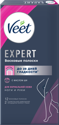 Восковые полоски VEET Expert для нормальной кожи, 12шт, картинка
