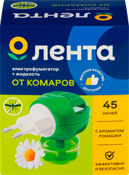 Комплект от комаров ЛЕНТА Фумигатор Люкс+ликвид Ромашка 45 ночей, изображение
