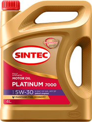 Масло моторное SINTEC Platinum 7000 5W-30 GF-6A SP, Арт. 600153, 4л, изображение