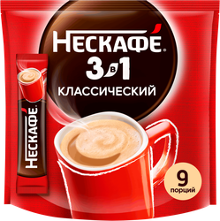 Напиток кофейный растворимый НЕСКАФЕ Классик 3в1, 14,5гх9шт, детальное фото