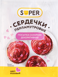 Посыпка сахарная SUPER Сердечки перламутровые, 7г, фотография
