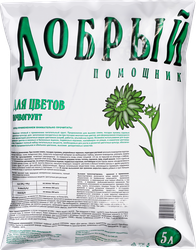 Грунт для цветов ДОБРЫЙ ПОМОЩНИК, 5л, крупный план