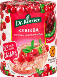 Хлебцы кукурузно-рисовые DR KORNER Хрустящие, с клюквой, 90г, фото