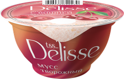 Изображение товара Мусс творожный DELISSE с вишней двухслойный 2,5%, без змж, 125г