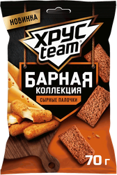 Сухарики ржано-пшеничные ХРУСTEAM Барная коллекция, сырные палочки, 70г, изображение