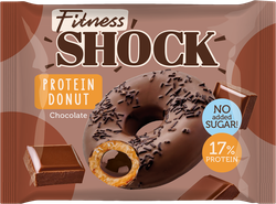Донат FITNESSHOCK с шоколадной начинкой, глазированный, 70г, картинка