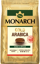 Кофе зерновой MONARCH Gold Arabica натуральный жареный, 800г, крупный план