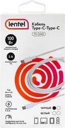 Кабель LENTEL Type-C-Type-C, 1м, 5А, 100Вт, быстрая зарядка, Арт. TS-CA02, изображение