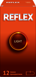 Презервативы REFLEX LIGHT из натурального латекса в смазке, 12шт, крупный план