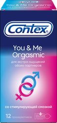 Презервативы CONTEX You&me Orgasmic из натурального латекса, 12шт, крупный план