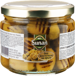 Оливки без косточки SUNAN Гриль, 300мл, вид
