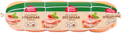 Колбаса вареная МЯСНАЯ ГУБЕРНИЯ Отборная со шпиком, весовая, крупный план