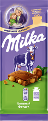 Шоколад молочный MILKA с цельным фундуком, 80г, изображение