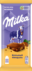 Шоколад молочный MILKA с цельным миндалем, 80г, картинка
