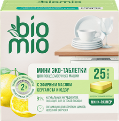 Таблетки для ПММ BIOMIO Bio-tabs Бергамот и юдзу, 25шт, вид
