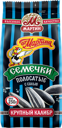 Семечки ОТ МАРТИНА полосатые обжаренные с солью, отборные, 250г, крупный план