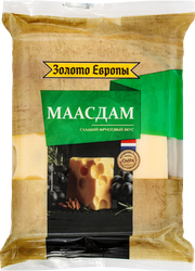 Сыр ЗОЛОТО ЕВРОПЫ Маасдам 45%, без змж, 180г, детальное фото