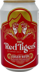 Пиво светлое TWO RED TIGERS фильтрованное пастеризованное 4,5%, 0.33л, крупный план