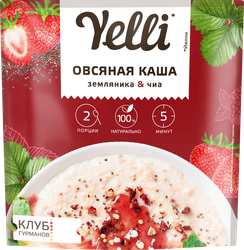 Каша овсяная YELLI Земляника-чиа, 60г, изображение