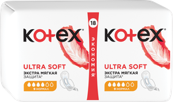 Прокладки KOTEX Ultra Soft Нормал, 18шт, детальное фото