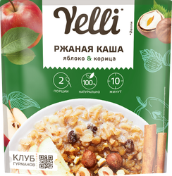 Каша ржаная YELLI Яблоко-корица, 60г, картинка