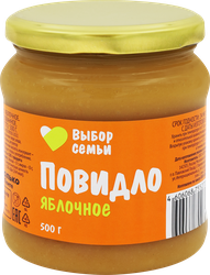 Повидло ВЫБОР СЕМЬИ Яблочное, 500г, вид