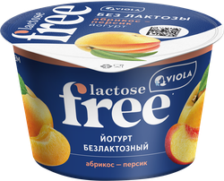 Йогурт VIOLA Free Абрикос, персик безлактозный 2,7%, без змж, 180г, детальное фото