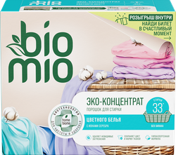 Стиральный порошок BIOMIO Bio-universal Colors&Whites универсальный, концентрат, 1000г, крупный план