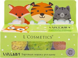 Набор бурлящих шариков LULLABY L'Cosmetics, зеленый, 55г, 3шт, фотография