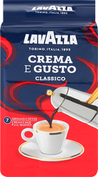 Кофе молотый LAVAZZA EX Crema e Gusto натуральный жареный, 250г, крупный план
