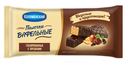 Палочки вафельные КОЛОМЕНСКИЙ глазированные с арахисом и фундуком, 140г, вид